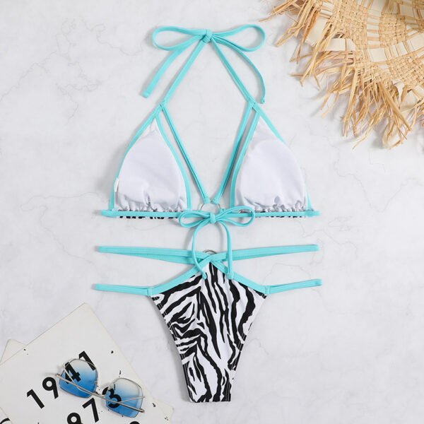 Zebra Print Bikini Set – Wild & Trendy Swimwear - 图片 2