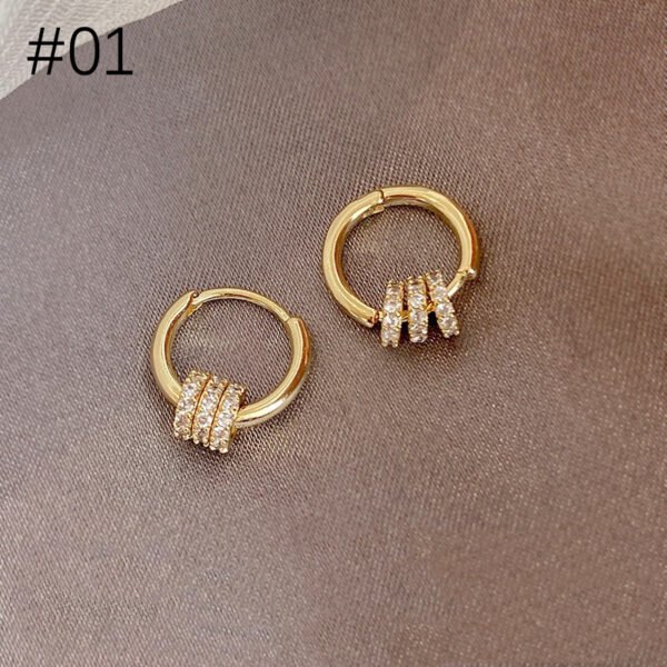 Gold/Silver Metal Hoop Earrings Collection - 图片 4