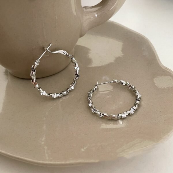 Gold/Silver Metal Hoop Earrings Collection - 图片 19