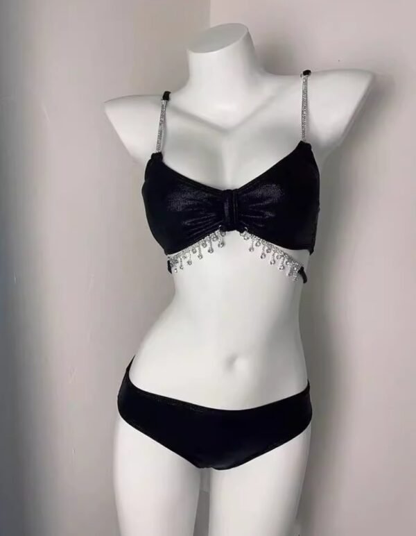 Leather-Look 3-Piece Fringe Bikini - 图片 6