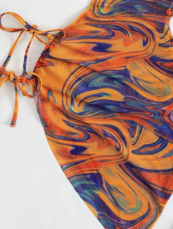 3-Piece Bikini Set with Long Cover-Up – Elegant Beach Look - 图片 3