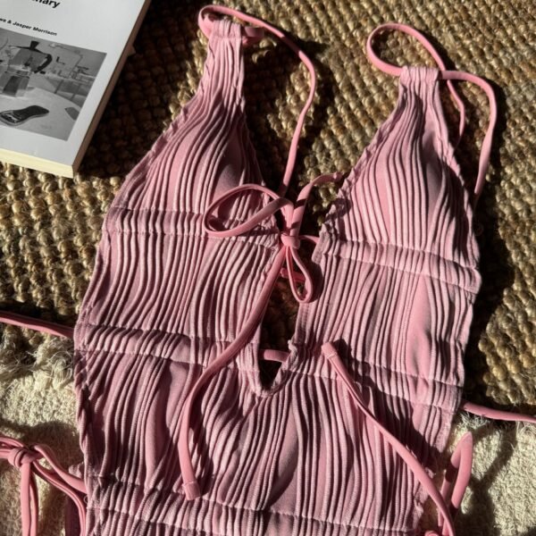 One-Piece Tie-Back Bikini – Trendy & Comfortable Beachwear - 图片 5