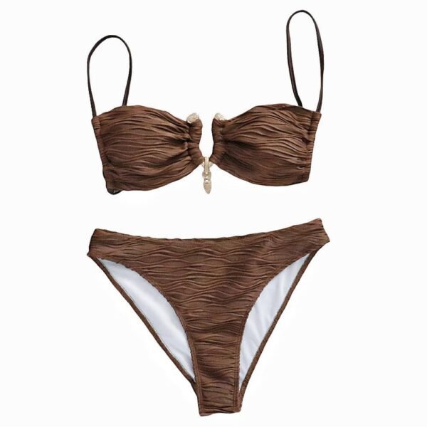 Brown Horseshoe 2 Pieces Bikini - 图片 2