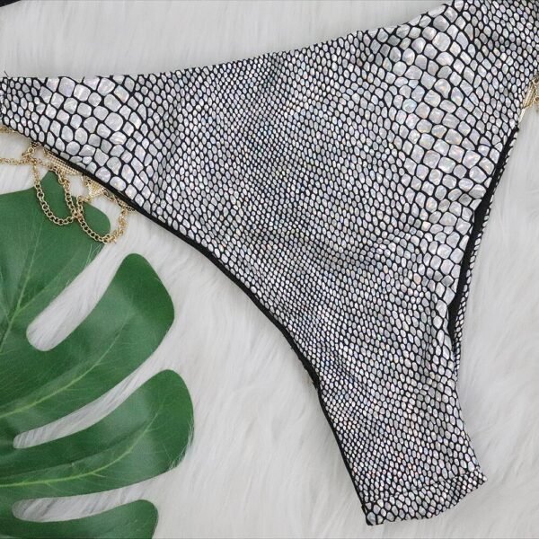 Luxury Snake Print Bikini with Chain Detail - 图片 7