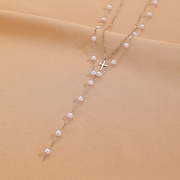 Pearl Cross Bikini Necklace –Swimwear Accessories - 图片 6