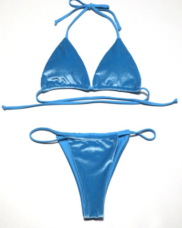 Velvet Tie Side Bikini Set - 图片 8