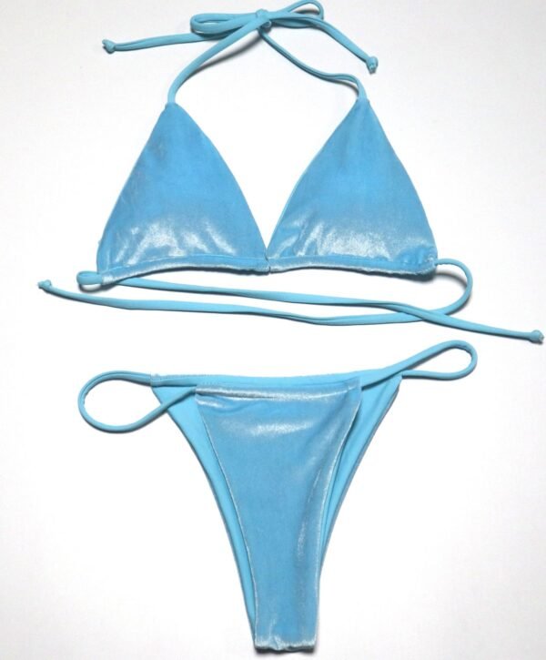 Velvet Tie Side Bikini Set - 图片 9