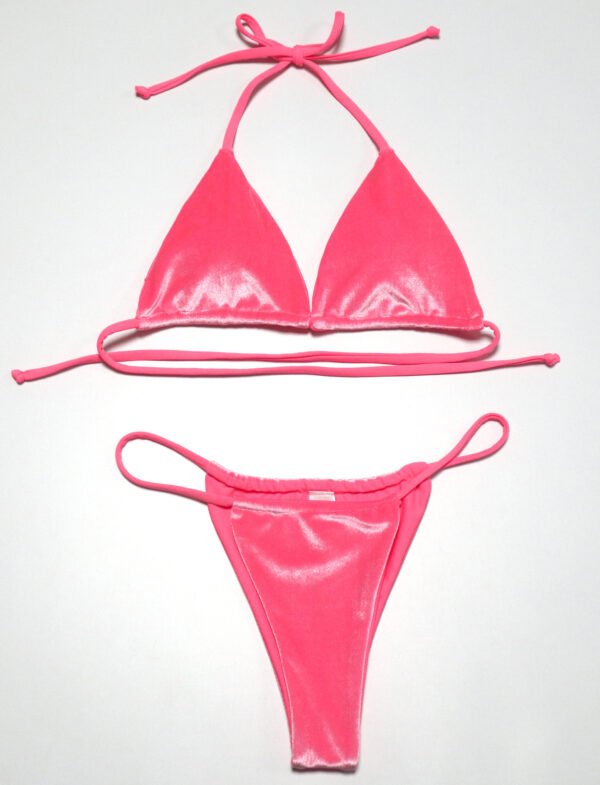 Velvet Tie Side Bikini Set - 图片 10