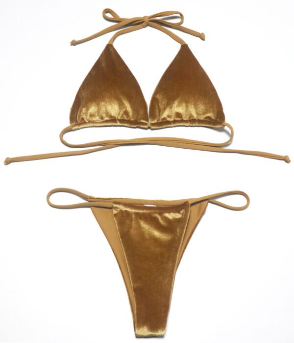 Velvet Tie Side Bikini Set - 图片 11